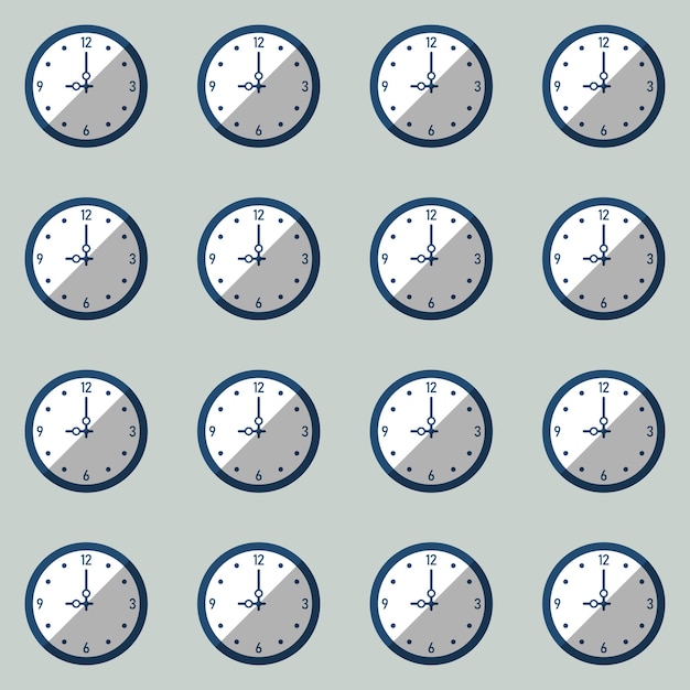 Vector patrón de reloj de pared 3