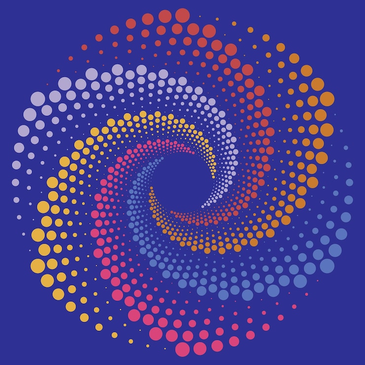 Vector patrón de remolino circular vectorial de círculos sobre un fondo gris fondo de textura para texto