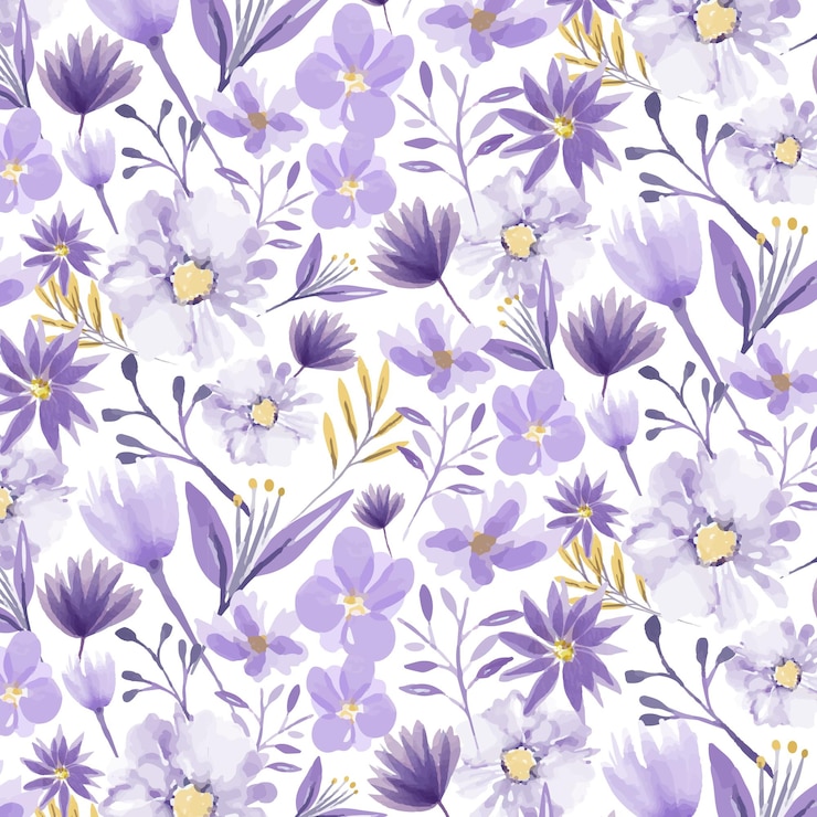 Vector patrón de repetición de acuarela suelta abstracta diseño de patrón floral y hojas