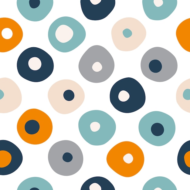 Patrón de repetición sin fisuras de puntos de círculos de color Vector