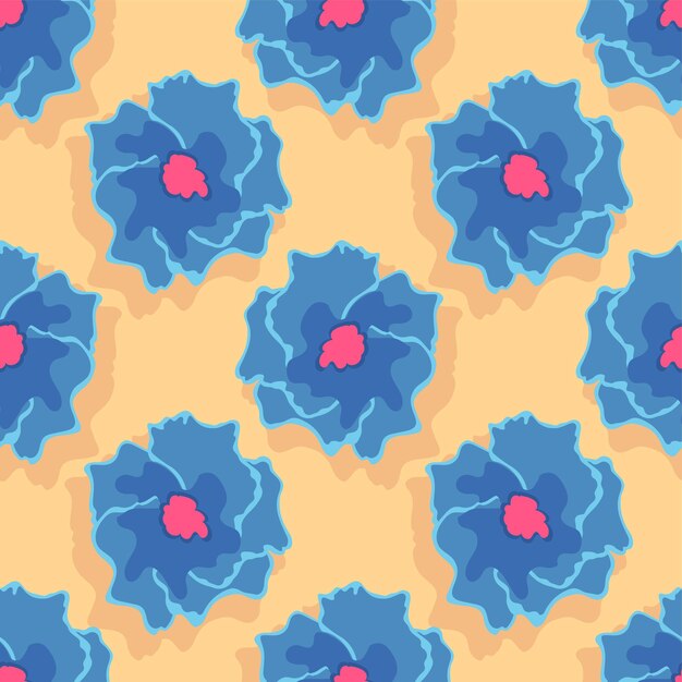 Patrón de repetición de flores de jazmín azul. diseño de mosaico de fondo textil