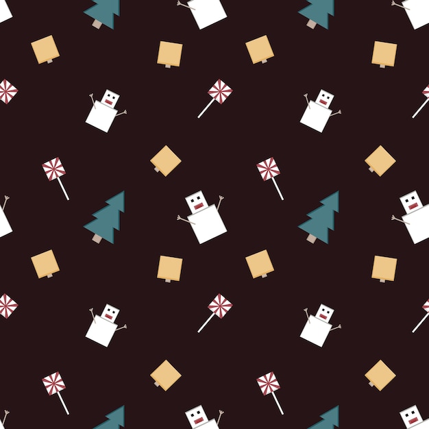 Vector patrón de repetición de navidad creado con esquina afilada objetos de navidad patrón sin costuras