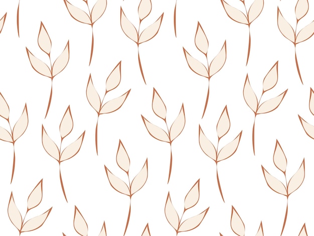 Patrón repetitivo sin costuras de flores y plantas. Hermoso jardín decorativo de flores silvestres. Hojas botánicas y motivos florales para el diseño. Papel pintado moderno minimalista abstracto. Fondo vectorial.