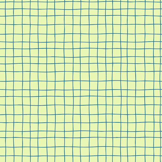 Patrón repetitivo de cuadros sin costura con cuadrícula dibujada a mano Fondo de cuadros amarillo-verde para el diseño de superficies de papel de embalaje y otros proyectos de diseño