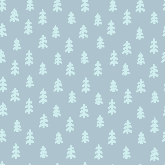 Patrón repetitivo sin fisuras con abetos nevados Concepto de invierno de Nochevieja de Navidad Fondo azul claro para el diseño de superficies de envoltura de regalo y otros proyectos de diseño