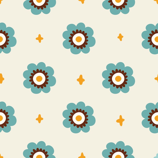 Patrón repetitivo de flor simple abstracto Impresión vectorial sin costuras para tela textil