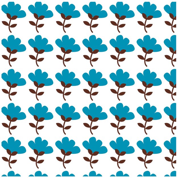 El patrón repetitivo de las flores azules