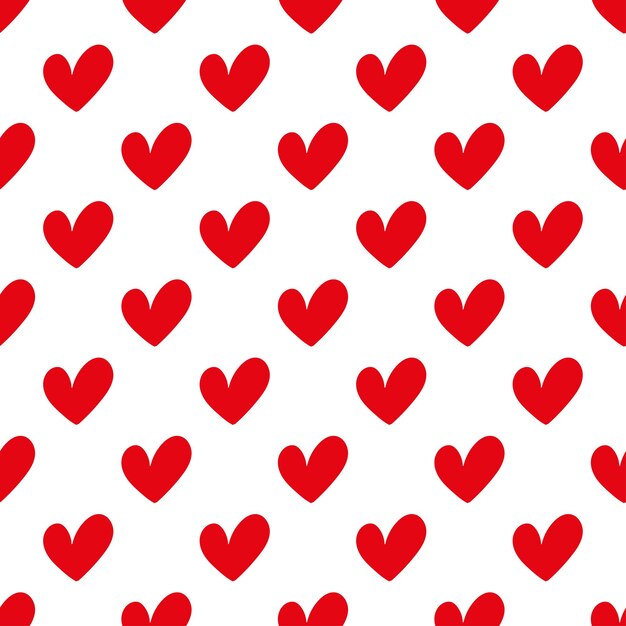 Patrón rojo de confeti de corazones que caen al azar Día de San Valentín Ilustración vectorial