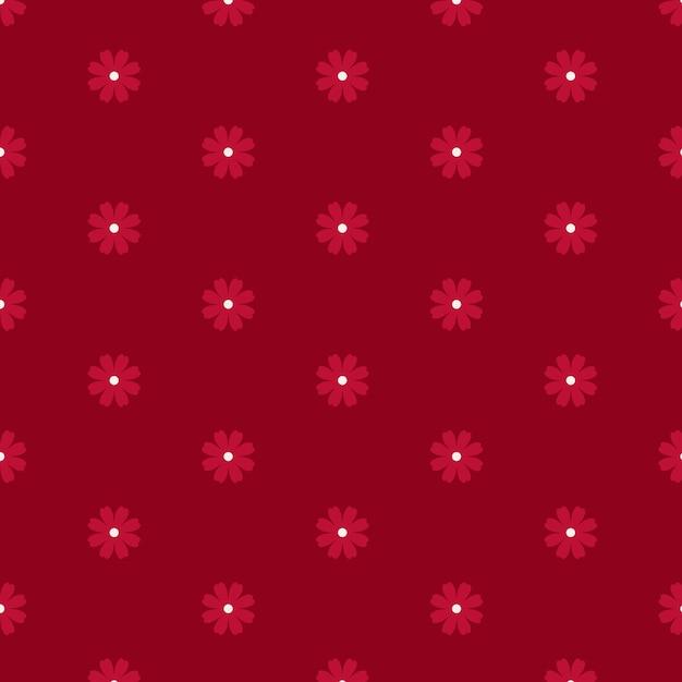 patrón rojo con flores