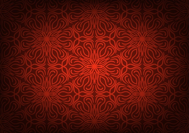 Patrón rojo mandala fondo geométrico caliente