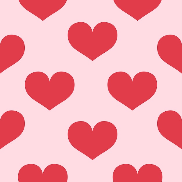 Patrón romántico sin costuras con corazones rojos textura sin costuras de corazón fondo del Día de San Valentín