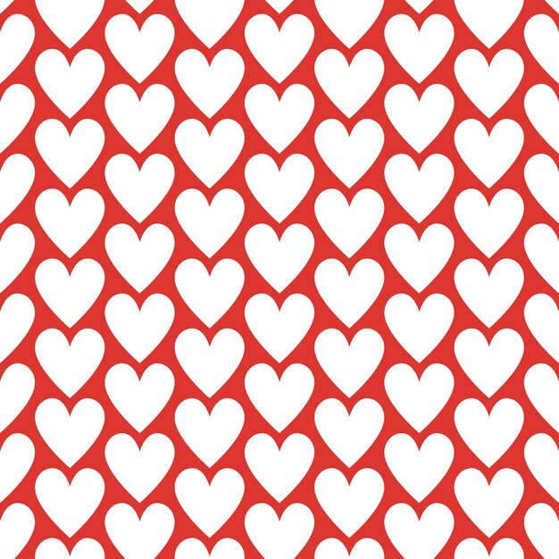 Patrón romántico sin fisuras con forma de corazón de color rojo