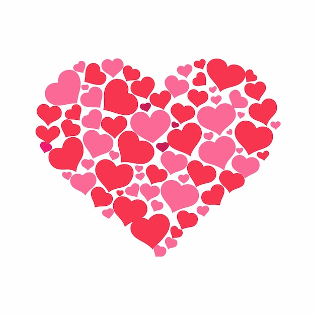 Patrón romántico en forma de corazón de formas de corazón en rojo rosa púrpura y color melocotón 13