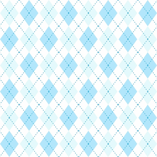 Patrón de rombos sin costuras en tonos azules claros Textura de tela de fondo Vector ornamento geométrico clásico