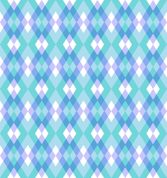 Un patrón de rombos que imita la transparencia del vidrio y el diamante en tonos azules Vector illus