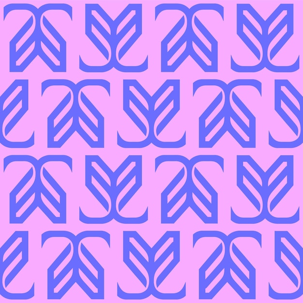 un patrón rosa y azul con las letras f