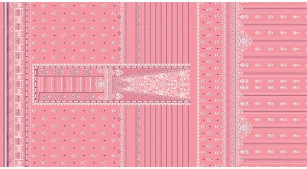 un patrón rosa y blanco con un diseño en el medio