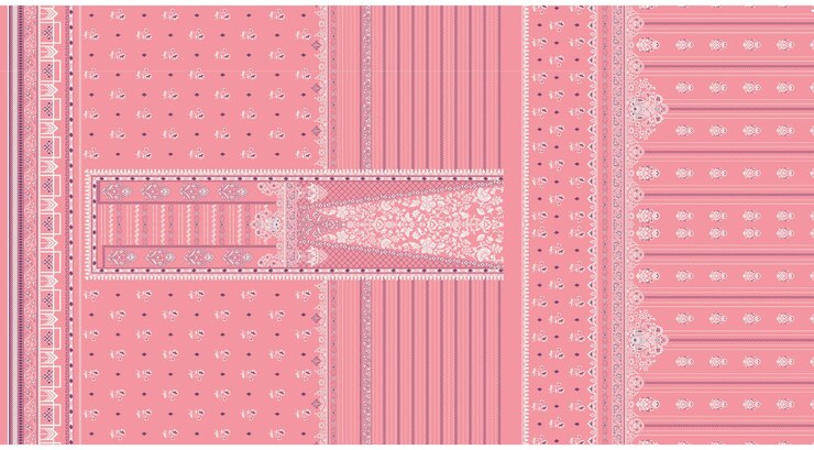 un patrón rosa y blanco con un diseño en el medio