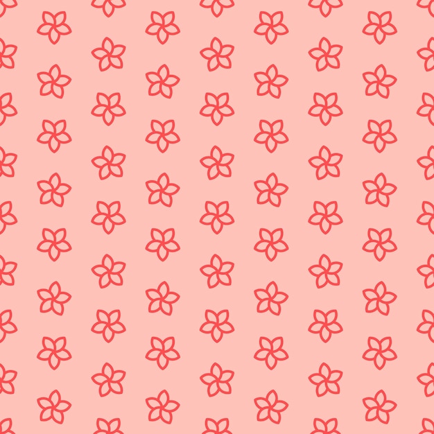 Patrón rosa sin costuras con flores en el contorno
