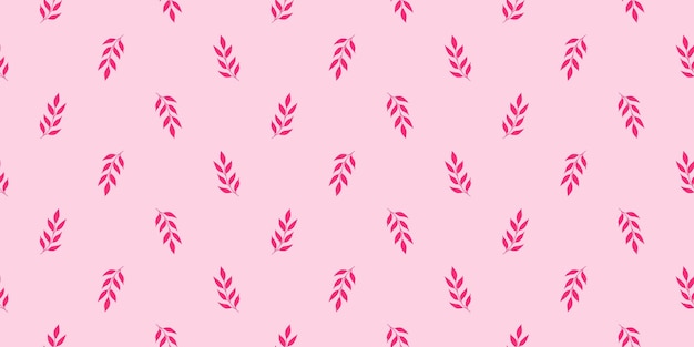 Patrón rosa sin costuras con hojas de fondo botánico