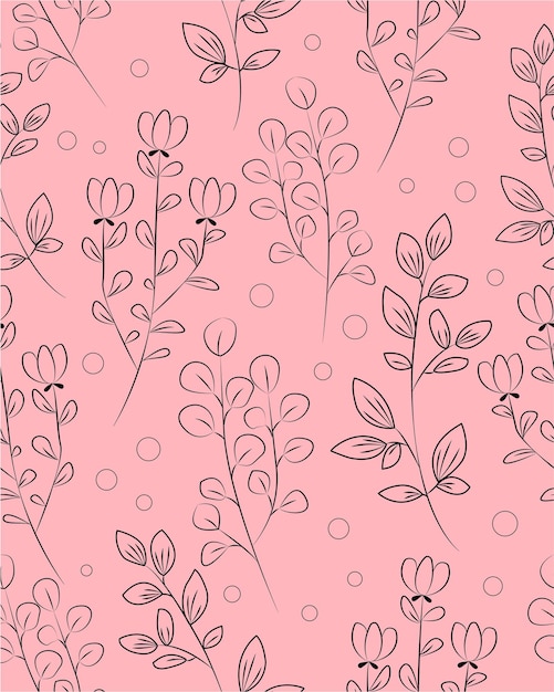Patrón rosa con flores de lina art.