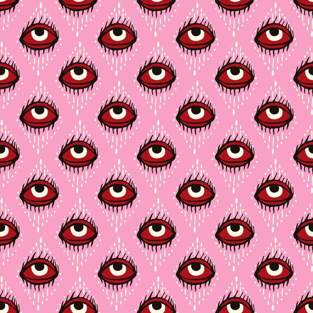Patrón rosa de Halloween con ojos mágicos