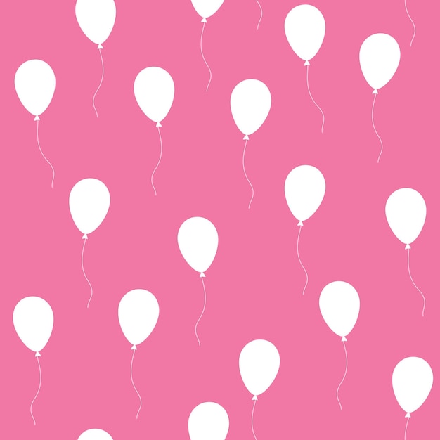 Patrón rosa transparente con globos blancos