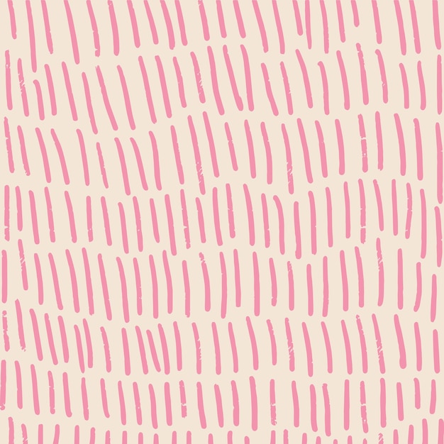 Patrón rosado dibujado a mano con hachadura vertical Líneas texturizadas de lápiz en fondo beige lluvia de garabateo