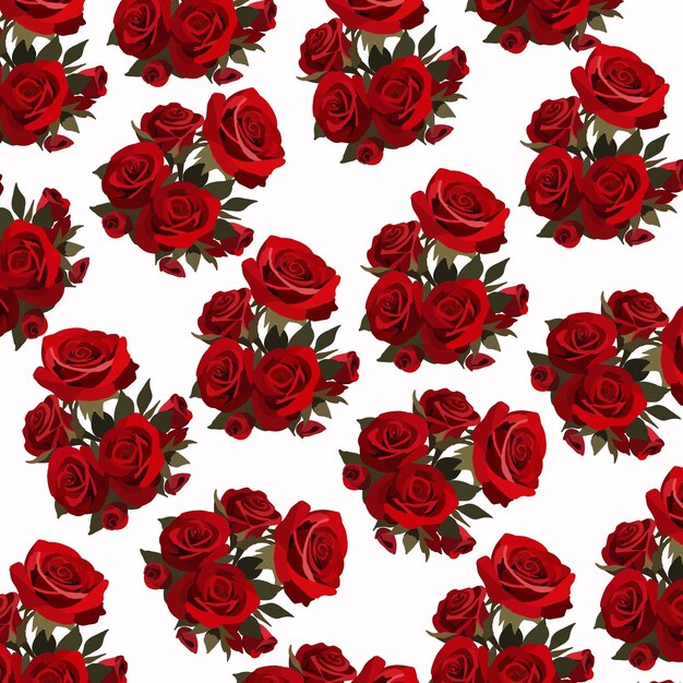 Patrón de rosas rojas de belleza