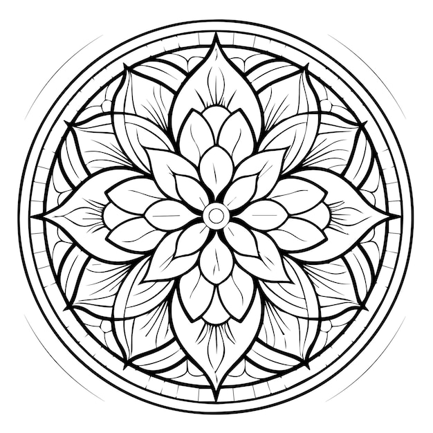 Un patrón de sabor vectorial para colorear página en blanco diseño imprimible para rellenar en color