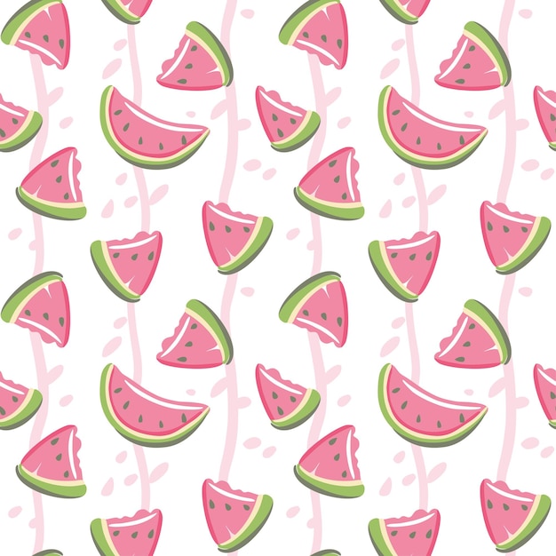Patrón de sandía jugo frutas verano imprimir frutas rosadas Patrón sin costuras