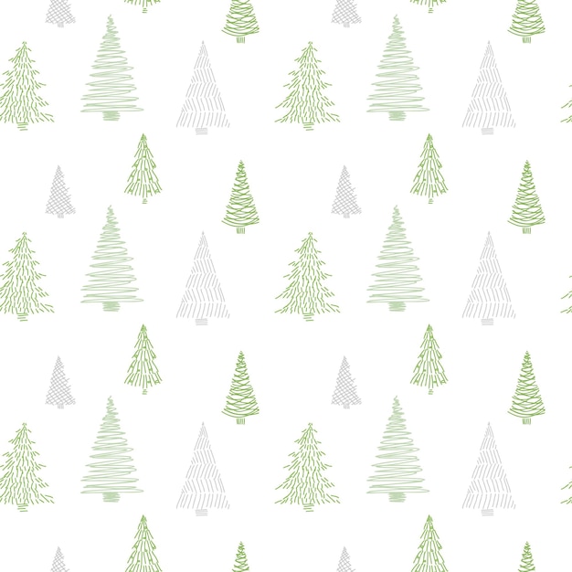 Patrón seamlwss con ilustración estilizada de árboles de navidad
