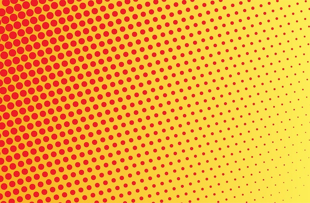 Patrón de semitono amarillo Fondo de punto cómico de arte pop Plantilla de textura Ilustración vectorial