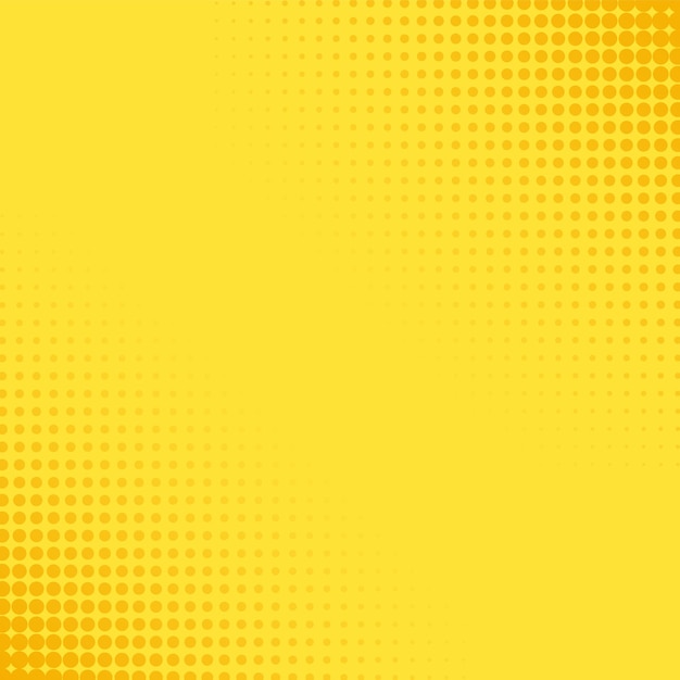 Patrón de semitono del arte pop. Impresión de cómic amarillo. Ilustración vectorial.