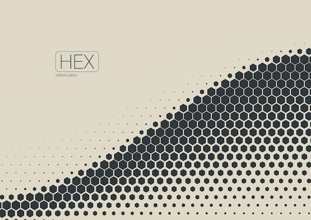 Patrón de semitono hexagonal de onda geométrica abstracta 2D