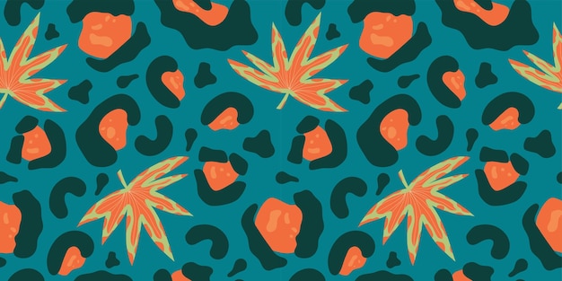 Patrón semless de leopardo moderno Fondo de vector transparente exótico Textura de safari de moda Ilustración de moda moderna contemporánea abstracta Patrón de leopardo africano