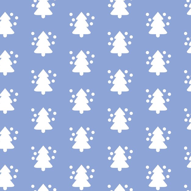 patrón silueta blanco árbol de navidad icono ilustración fondo