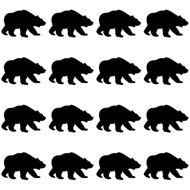 Patrón de silueta de oso