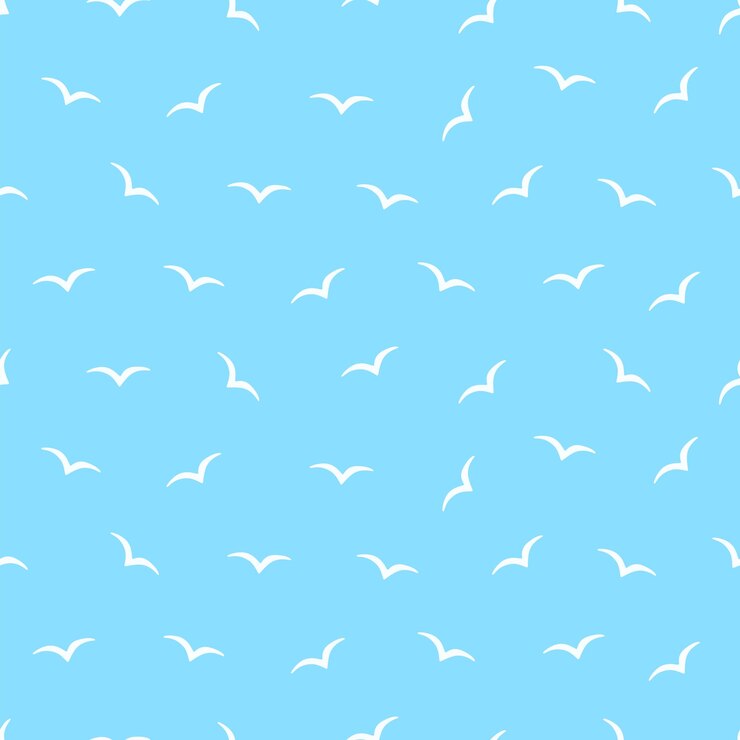 Patrón de silueta de pájaro sin costuras Ilustración vectorial de gaviotas de dibujos animados Fondo con pájaros