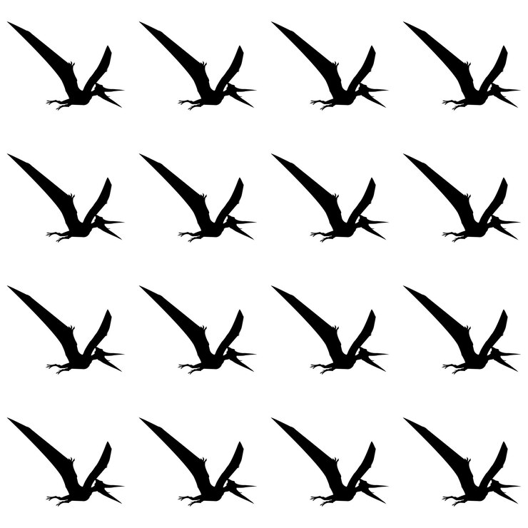 Vector patrón de silueta de pteranodon