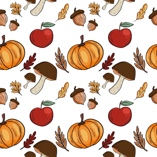 Patrón sobre el tema del otoño