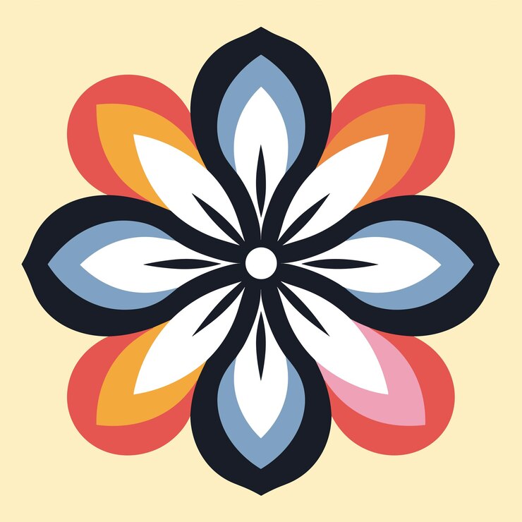Patrón de una sola flor de colores sin costuras