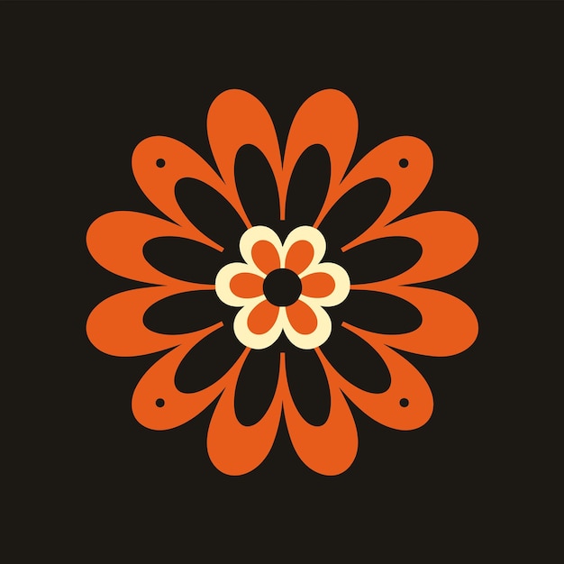 Vector patrón de una sola flor de colores sin costuras