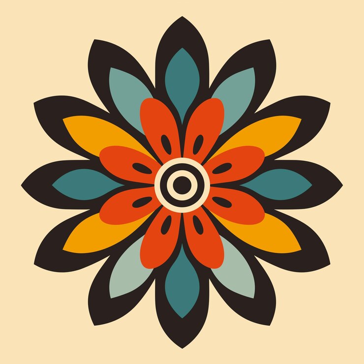 Patrón de una sola flor de colores sin costuras