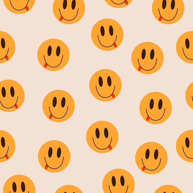 Patrón de sonrisa sin costuras vectorial Ilustración de emoticones