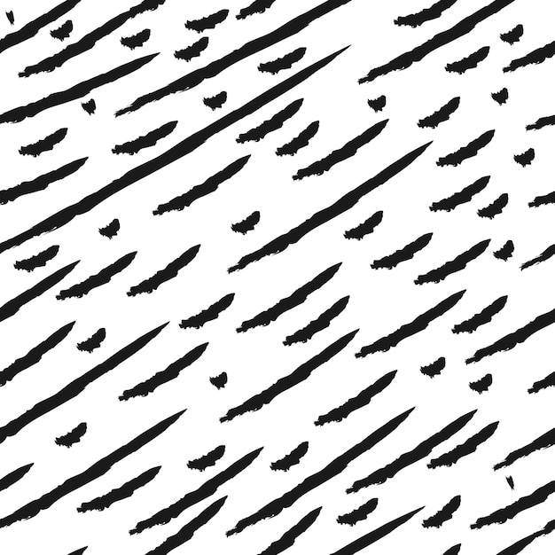 Patrón de stock vectorial abstracto sin costuras Manchas de pintura negra sobre un fondo blanco