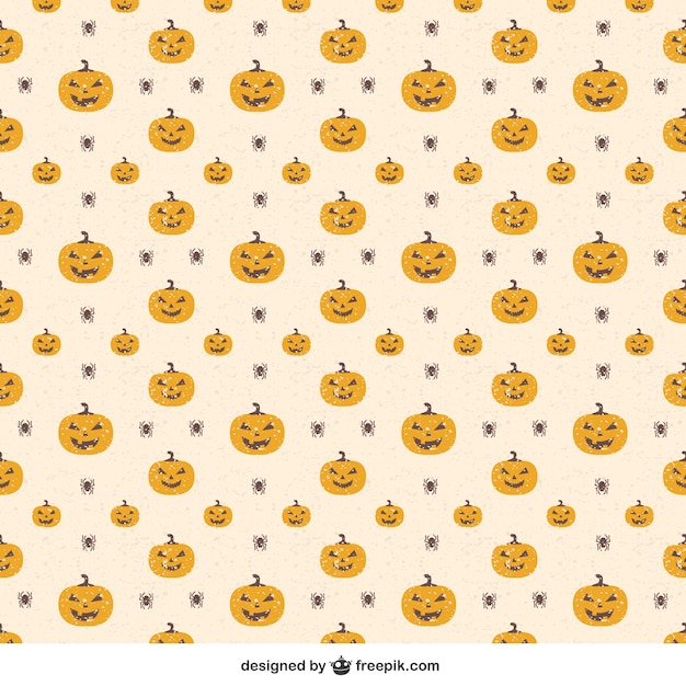 Vector patrón sucio de calabazas de halloween