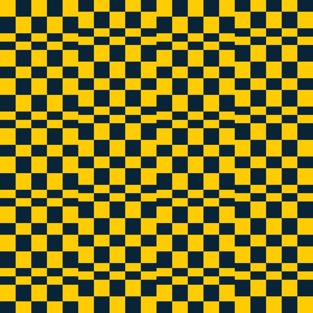 Patrón de tablero de ajedrez amarillo y azul oscuro