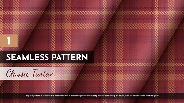 Patrón de tartán clásico sin costuras Textura tradicional escocesa Tela de moda Fondo textil