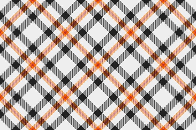 Patrón de tartan a cuadros de fondo textil vectorial con una textura de cheque sin costuras de tela en colores blanco y negro